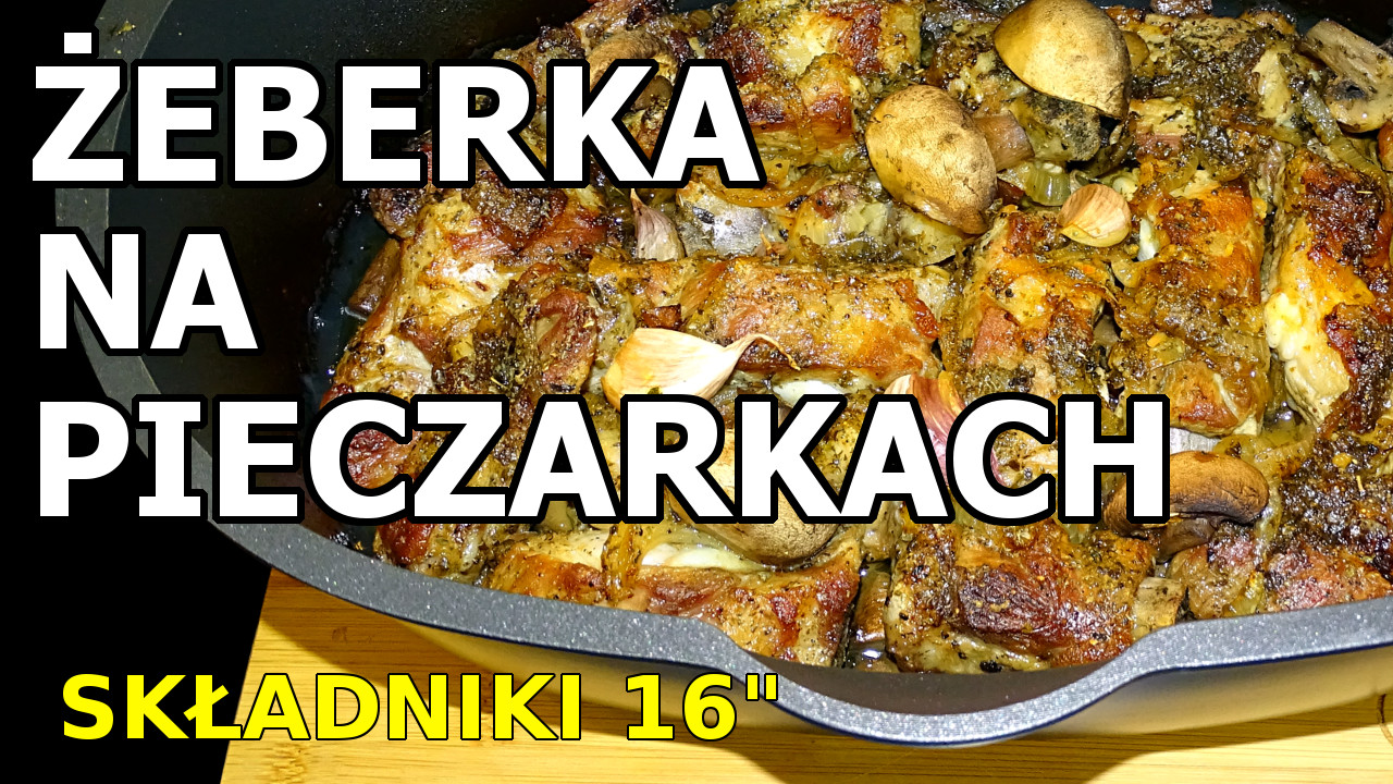 Żeberka na pieczarkach
